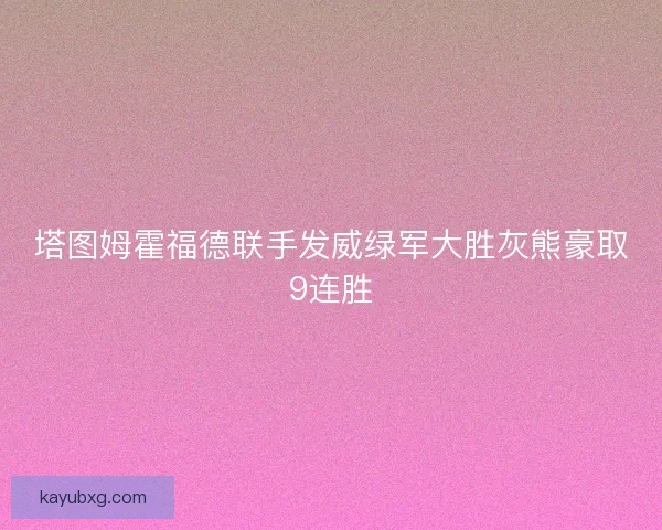 塔图姆霍福德联手发威绿军大胜灰熊豪取9连胜